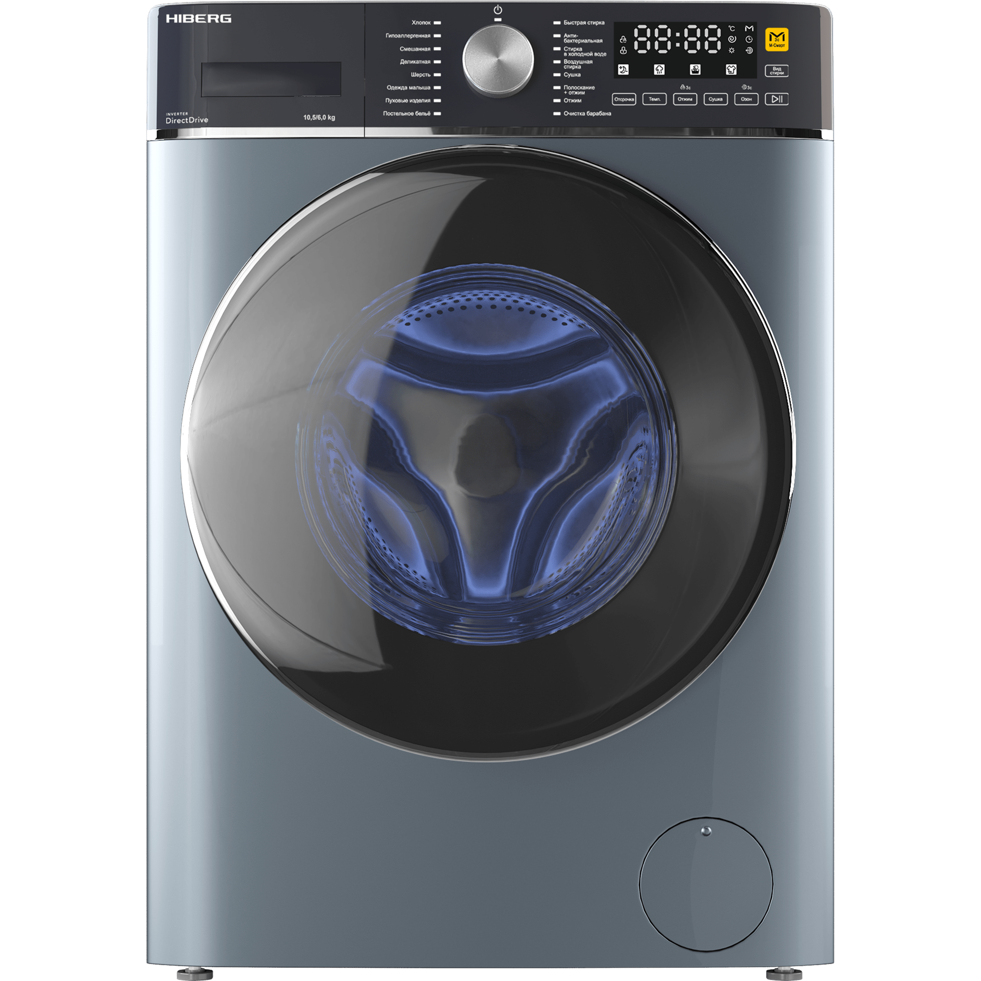 Стиральная машина с сушкой HIBERG i-DDQ8 - 10614 Sd RU, серая