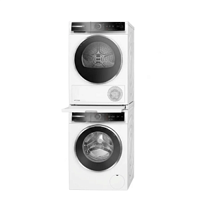 Bosch 8-Series колонна (белый) Стиральная машина Bosch WGB256A1ME Сушильная машина Bosch WQB245B0ME Соединительный элемент WTZ27510